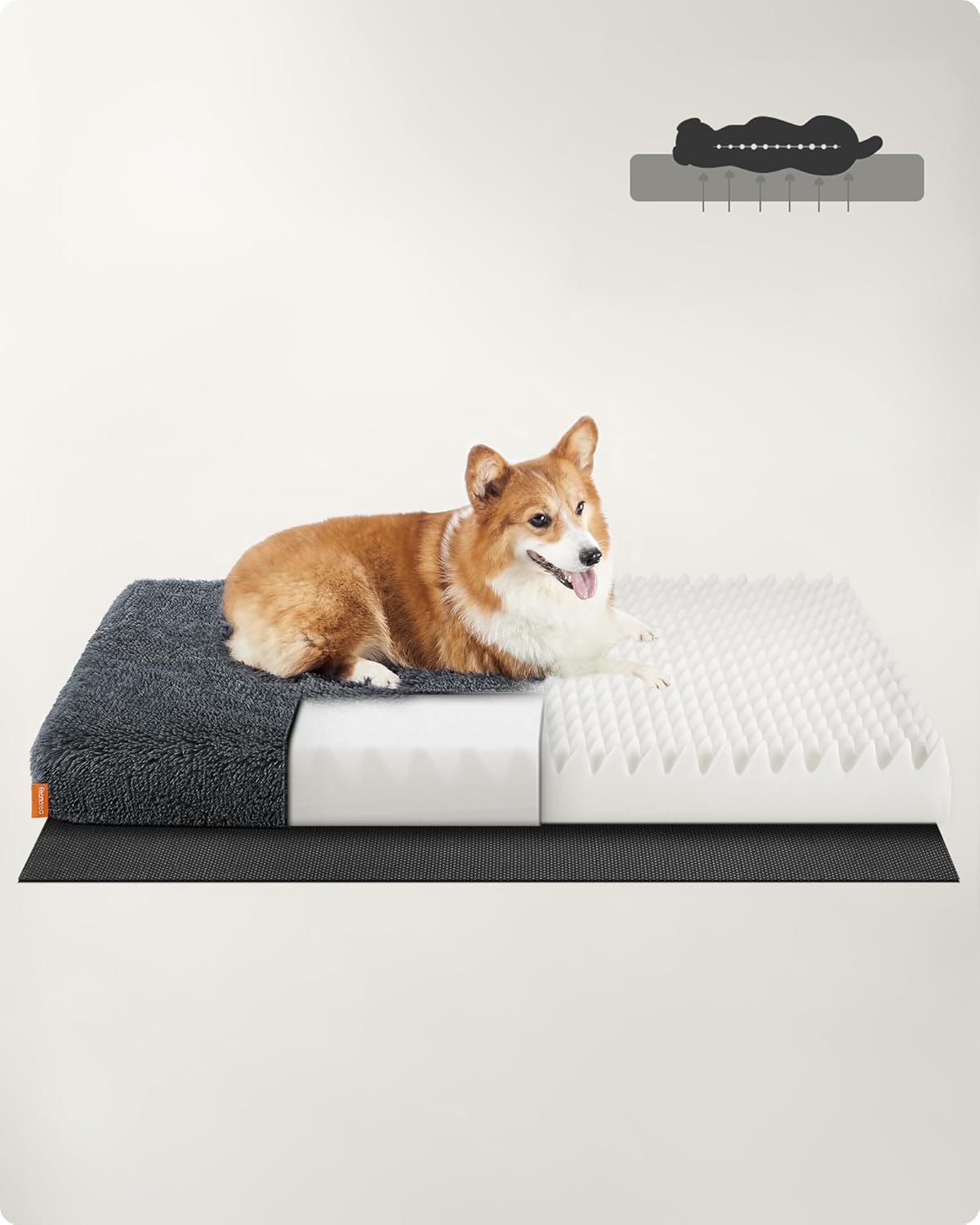 Feandrea Orthopedic Dog Bed, Fluffy Mattress with Washable Cover