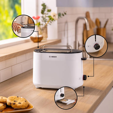 Bosch TAT2M121 2-Slot Toaster 950W White