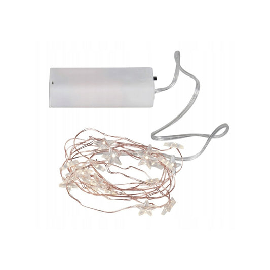 Warm White LED Star String Light – 20 Indoor Holiday Lights