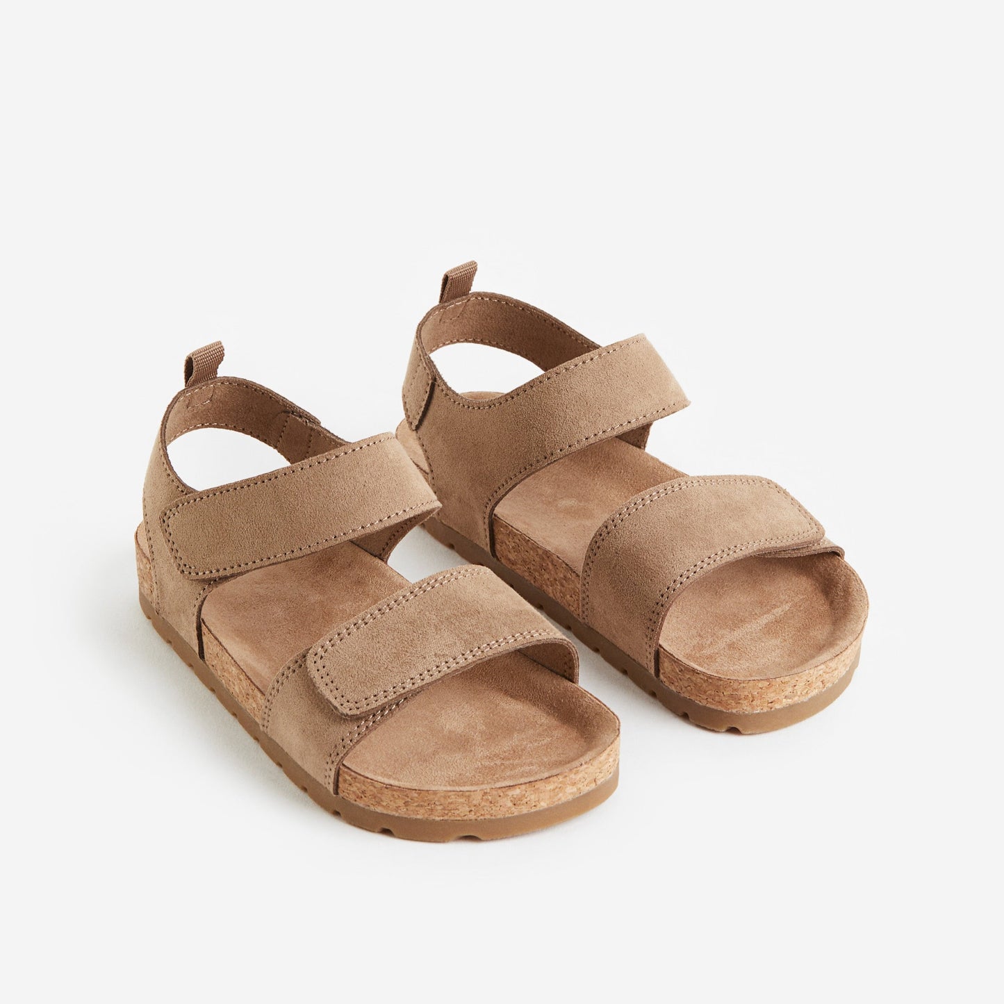 Kids' Durable Taupe Ankle-Strap Sandals: Easy-Wear Hook-and-Loop Design
