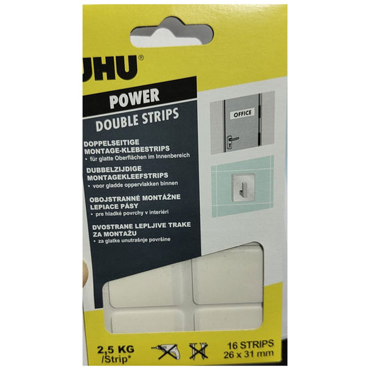 Uhu Double-Sided Mounting Strips 16-Piece 2.6x3.1 cm