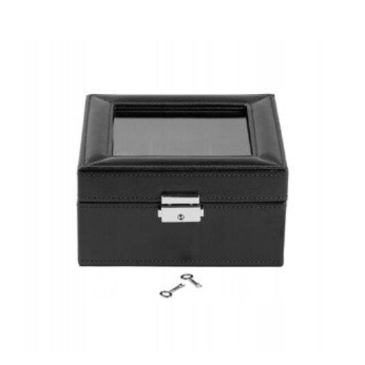 Auriol Watch Box 6-Compartment Lockable Imitation Leather