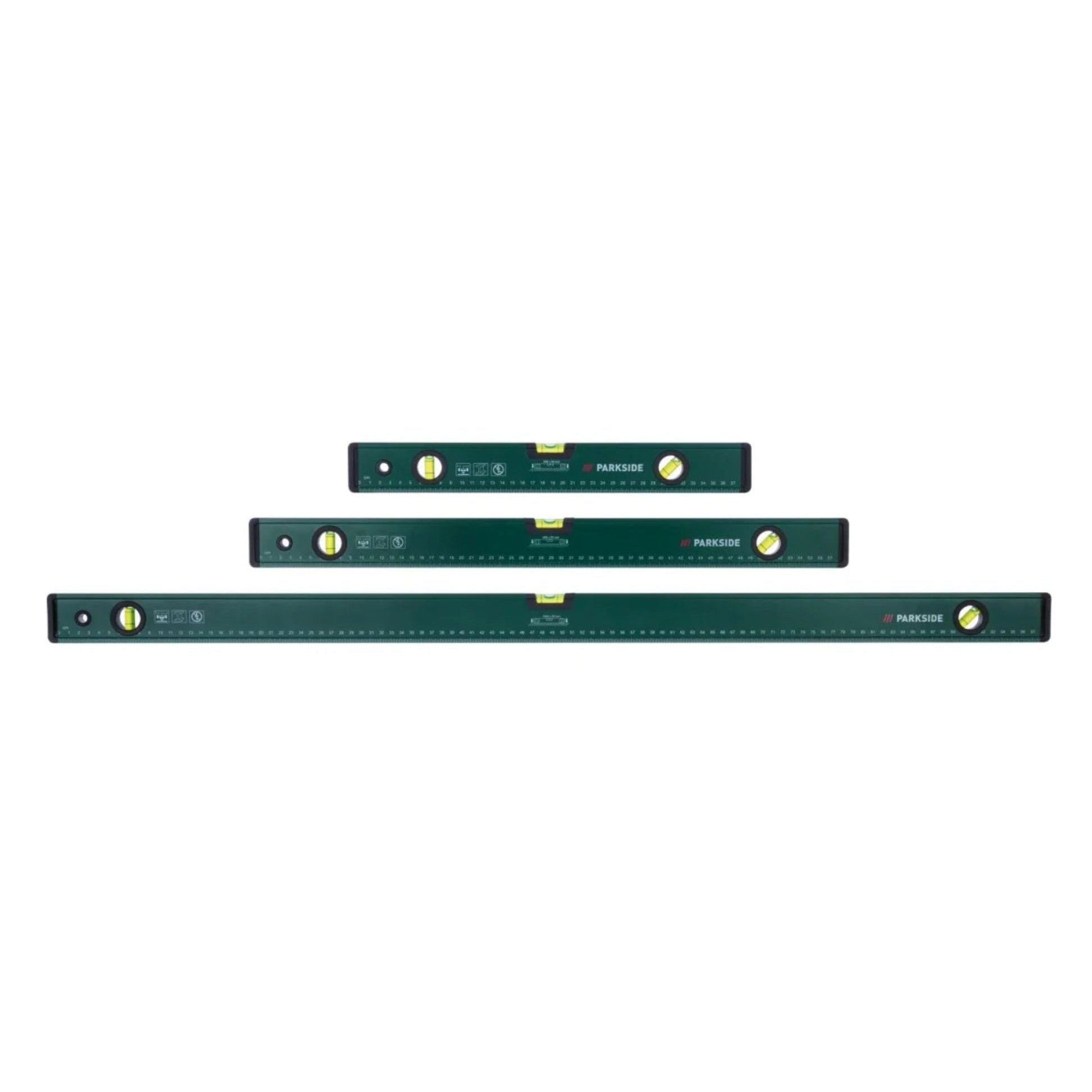 Parkside Spirit Level Set 3-Piece 40cm 60cm 100cm
