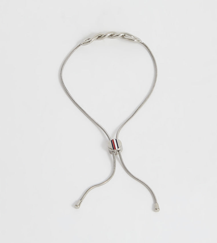 Tommy Hilfiger Elegant Twisted Silver Stainless Steel Bracelet for Women