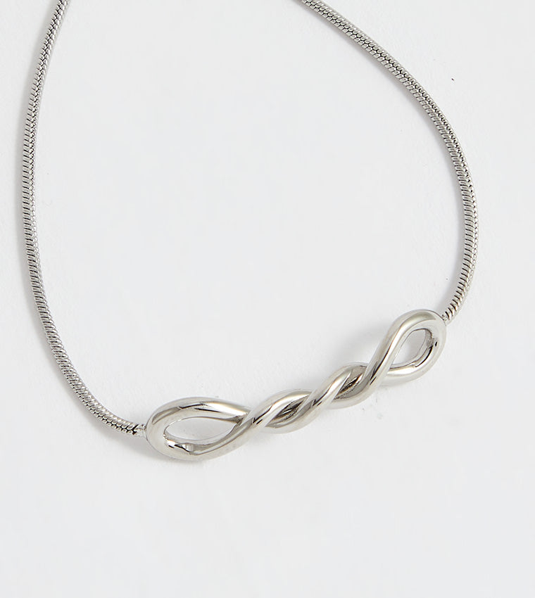 Tommy Hilfiger Elegant Twisted Silver Stainless Steel Bracelet for Women