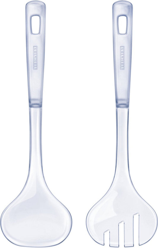 Leifheit Transparent 2‑Piece Slabestek with Hooked Handles – Dishwasher Safe
