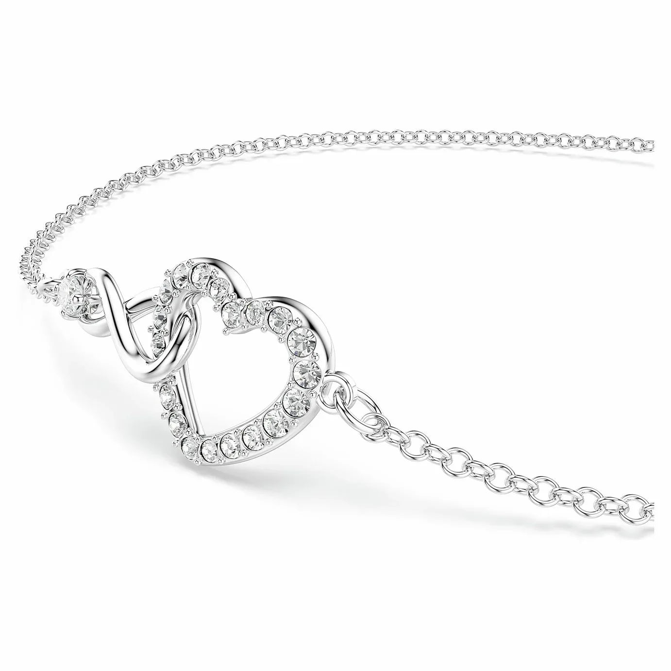 Swarovski Elegant Ladies Infinity Heart Bracelet with Sparkling Crystals, Rhodium Plated - Gomix Brands Outlet