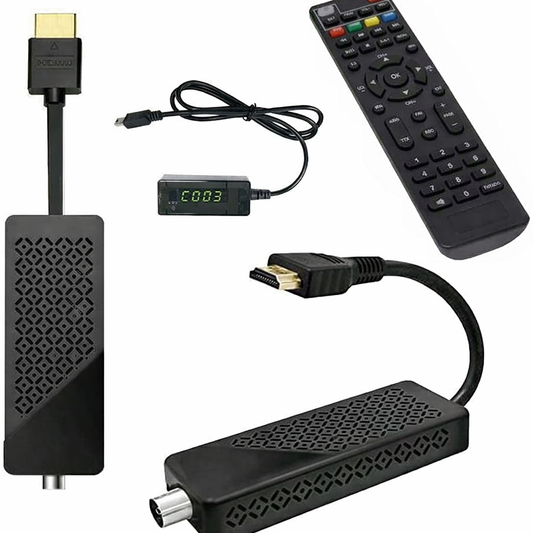 GBC Compact Black HDMI Stick DVB‑T2 HEVC Decoder