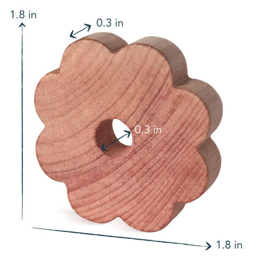 Lavodia Natural Cedar Wood Closet Fresheners for Clothes Hangers - 30 Aromatic Flower Rings