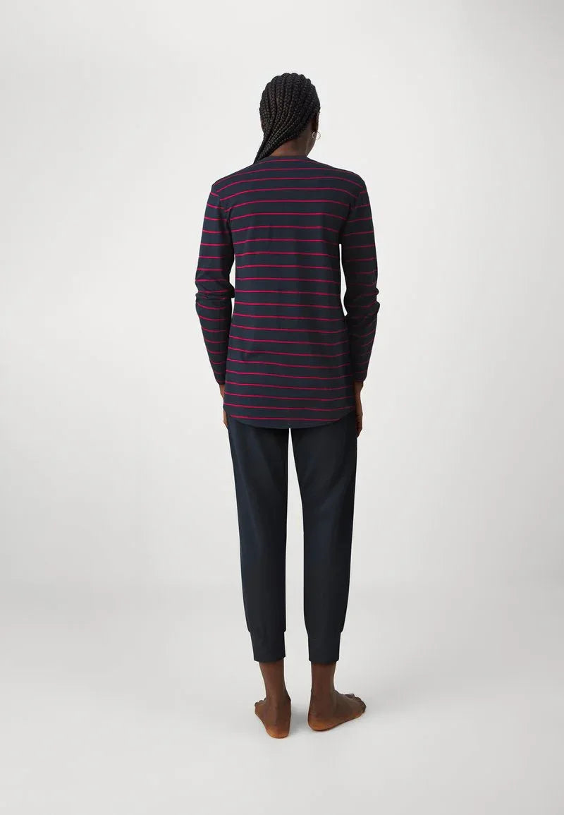 Schiesser Women's Striped Henley Long - Soft Cotton Modal - Gomix Brands Outlet