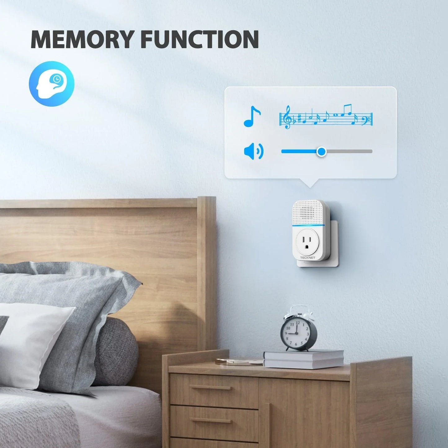 TECKNET Waterproof Self-Powered Wireless Doorbell with Built-in Socket - Gomix Brands Outlet