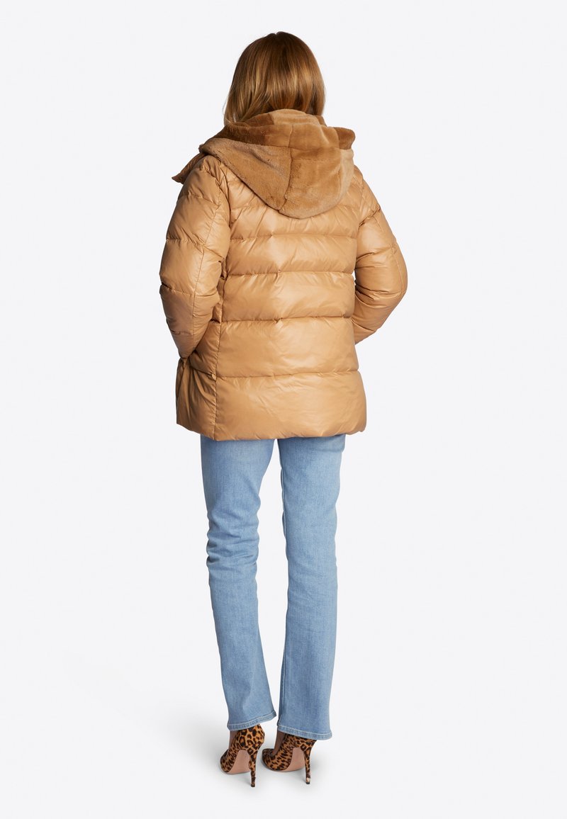 Rich & Royal Women's Versatile Two-in-One Quilted Down Winter Coat - Apple Cinnamon