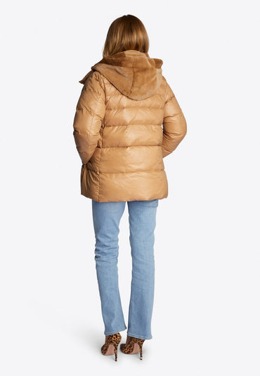 Rich & Royal Women's Versatile Two-in-One Quilted Down Winter Coat - Apple Cinnamon