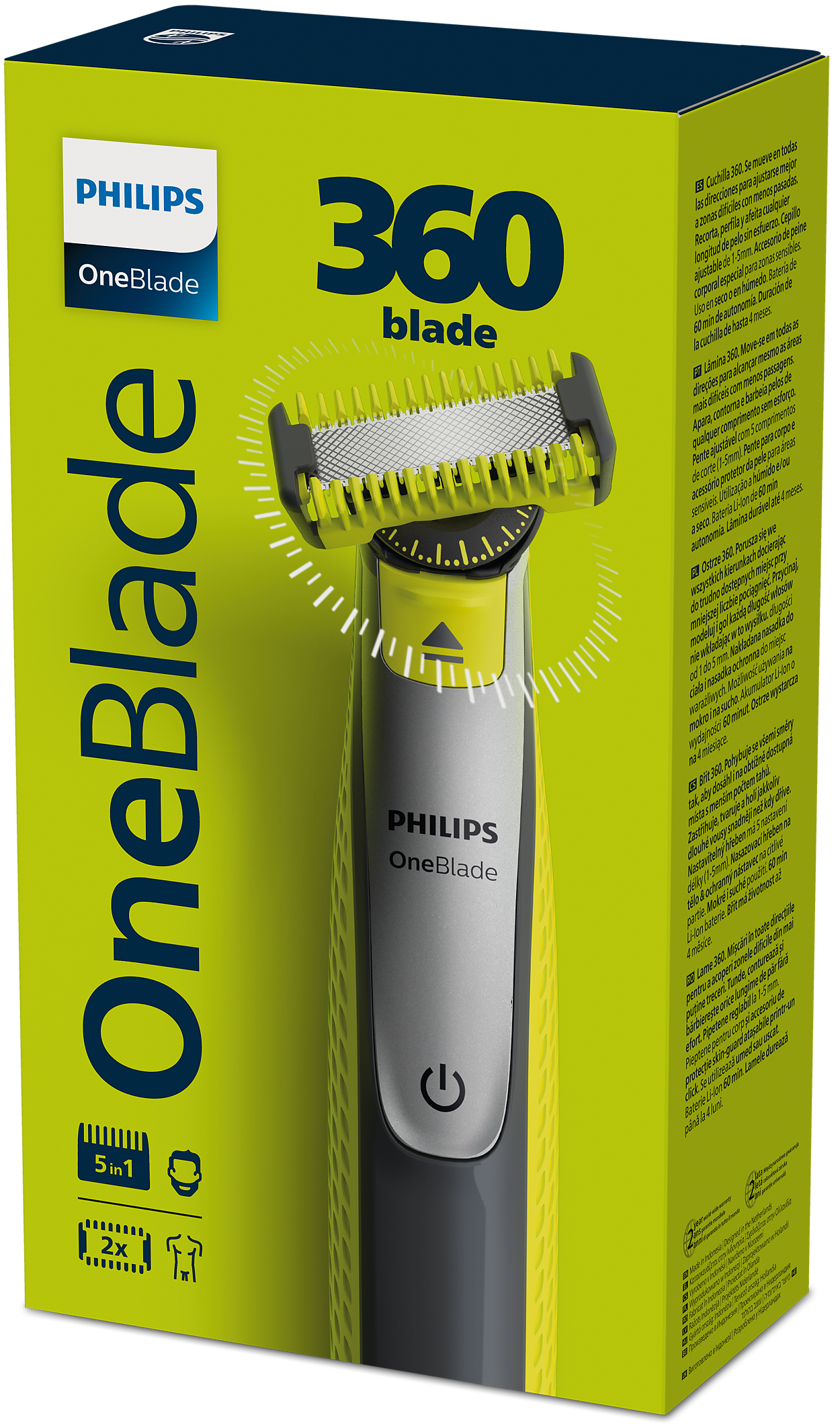 Philips OneBlade 360 Face & Body Hybrid Trimmer: Effortless Shaving, Edging, Trimming