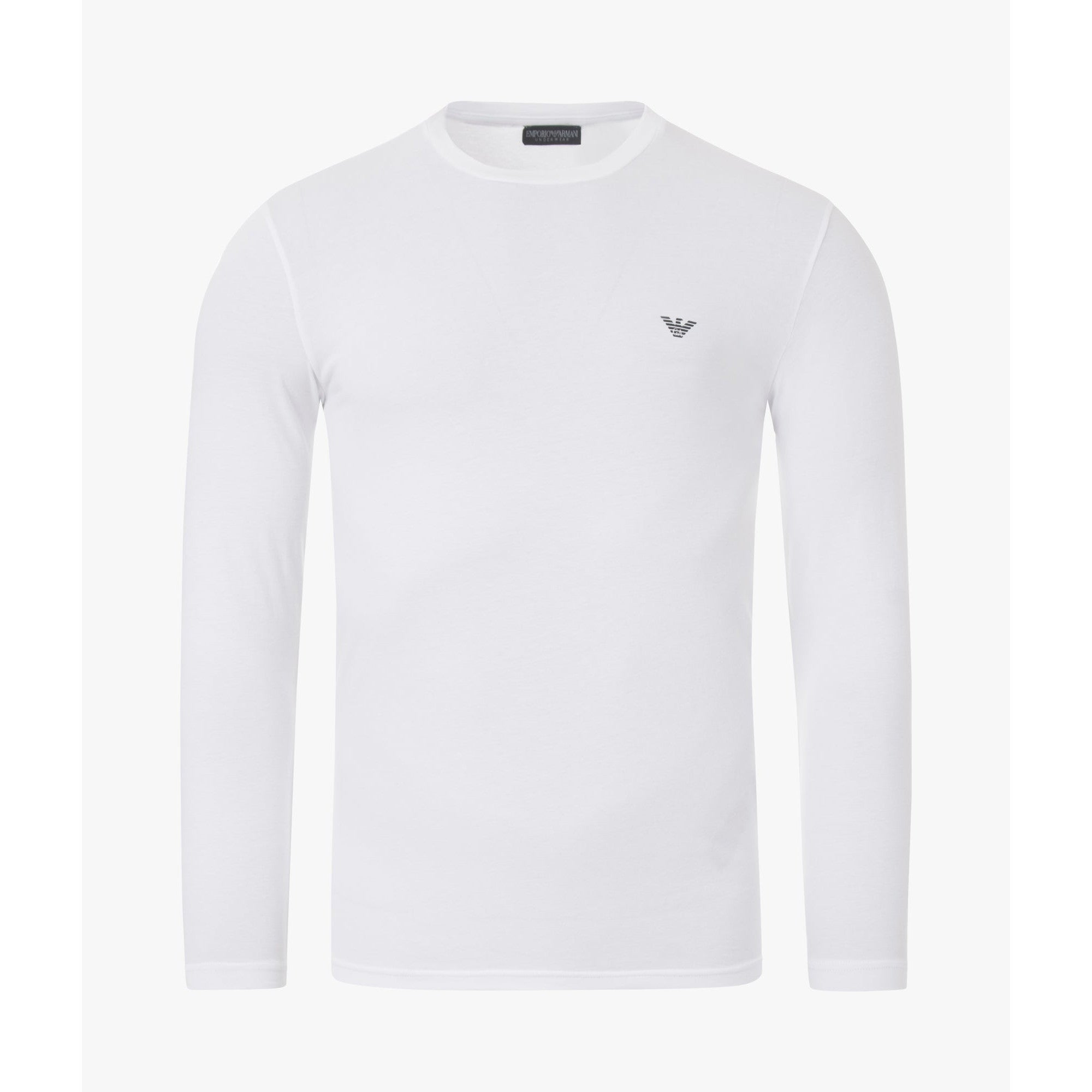 Emporio Armani Skinny Fit White Long Sleeve Loungewear T-Shirt