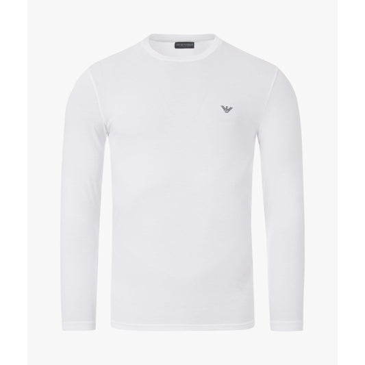 Emporio Armani Skinny Fit White Long Sleeve Loungewear T-Shirt