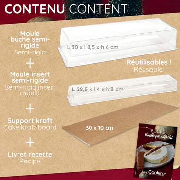 ScrapCooking 1921 PVC Log Mould – White, 13 x 4.5 x 2.5 in Reusable Baking Pan