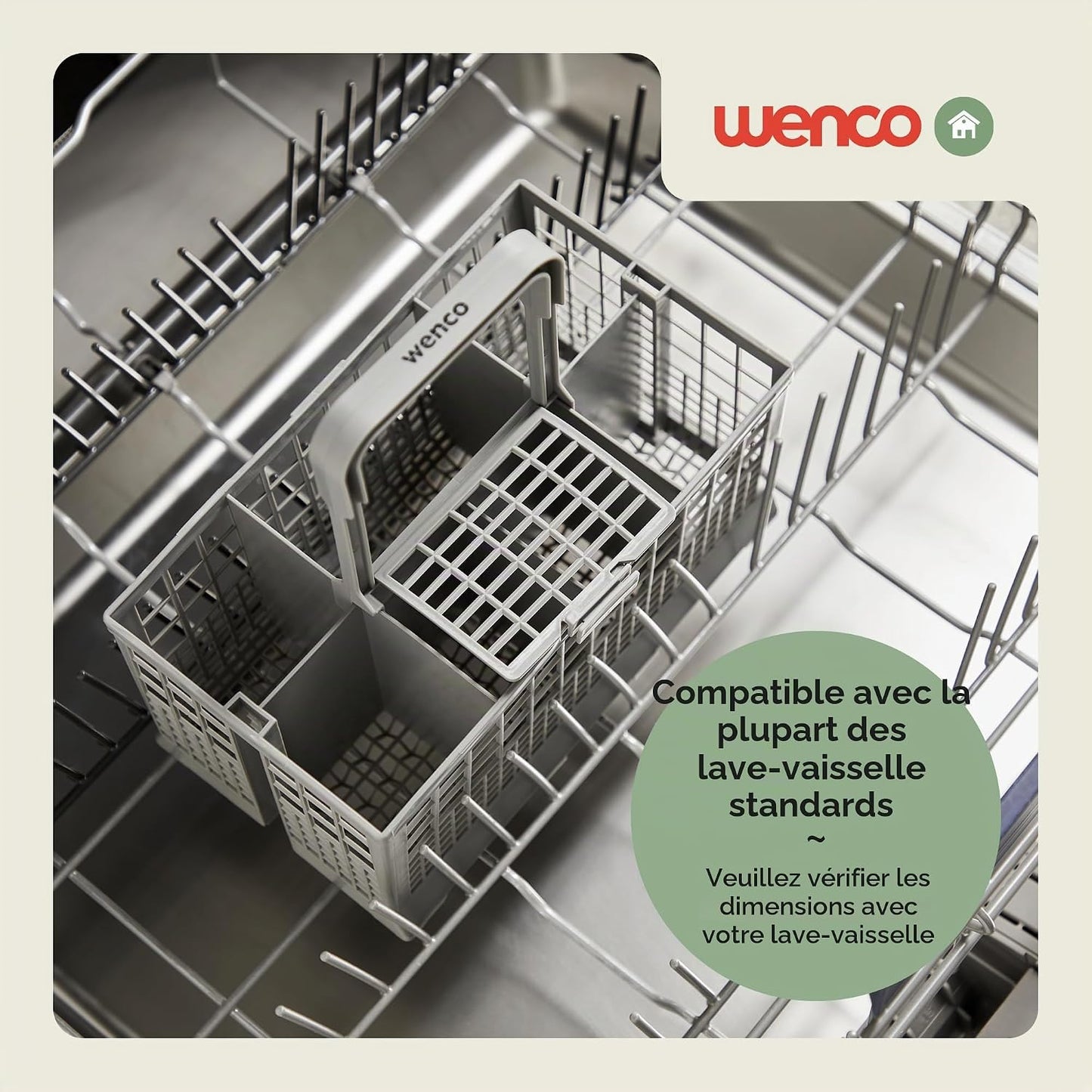 Wenco Dishwasher Cutlery Basket 7 Compartments Grey