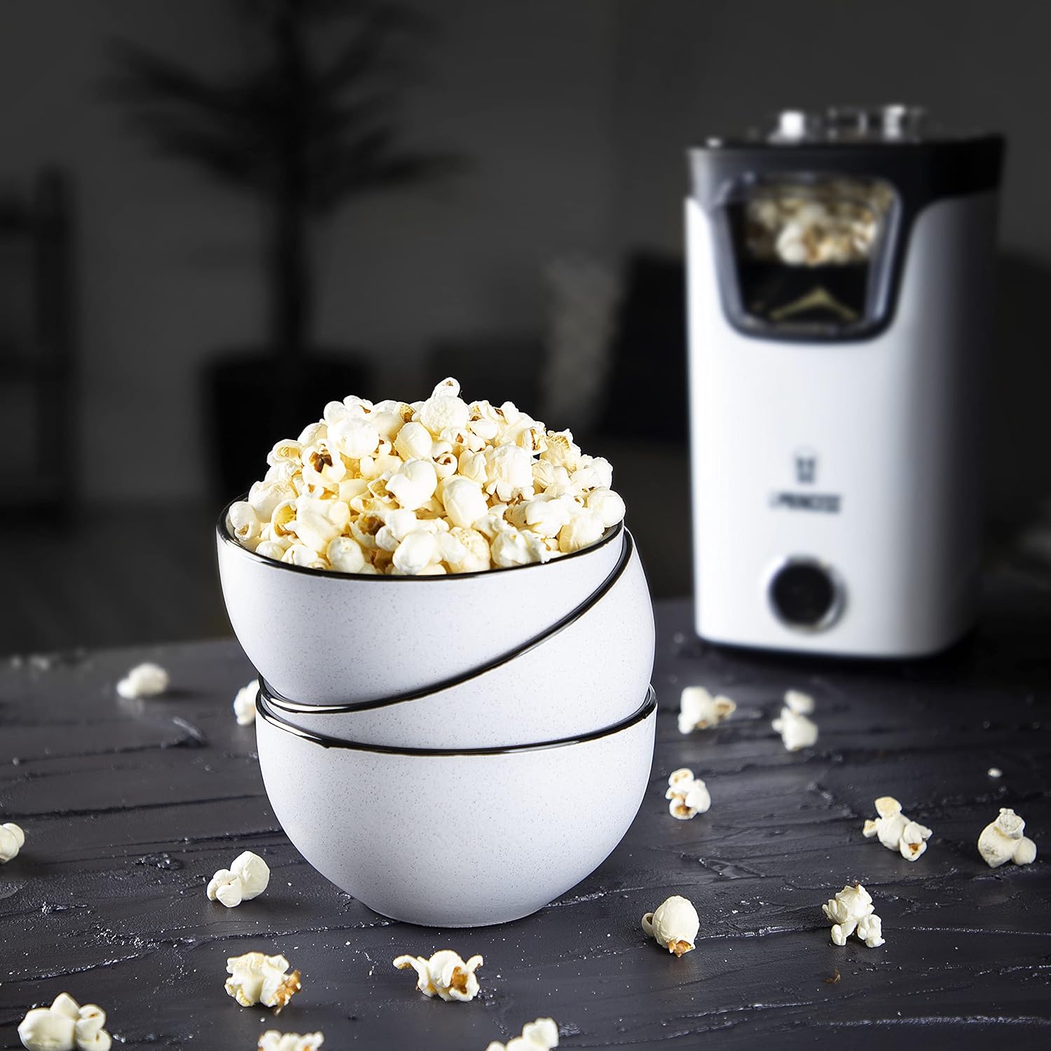 Princess 1100W Hot Air Popcorn Maker with Transparent Lid