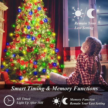 Locinoe 400 LED Christmas Tree Lights 2M x 16 Lines 8 Modes IP44 Waterproof Multicolor