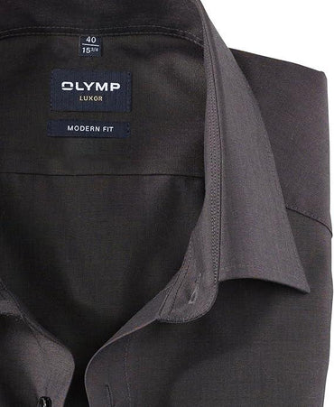 Olymp Luxor Men's Business Shirt, Long Sleeves, Plain, Modern Fit, Global Kent Collar - Gomix Brands Outlet