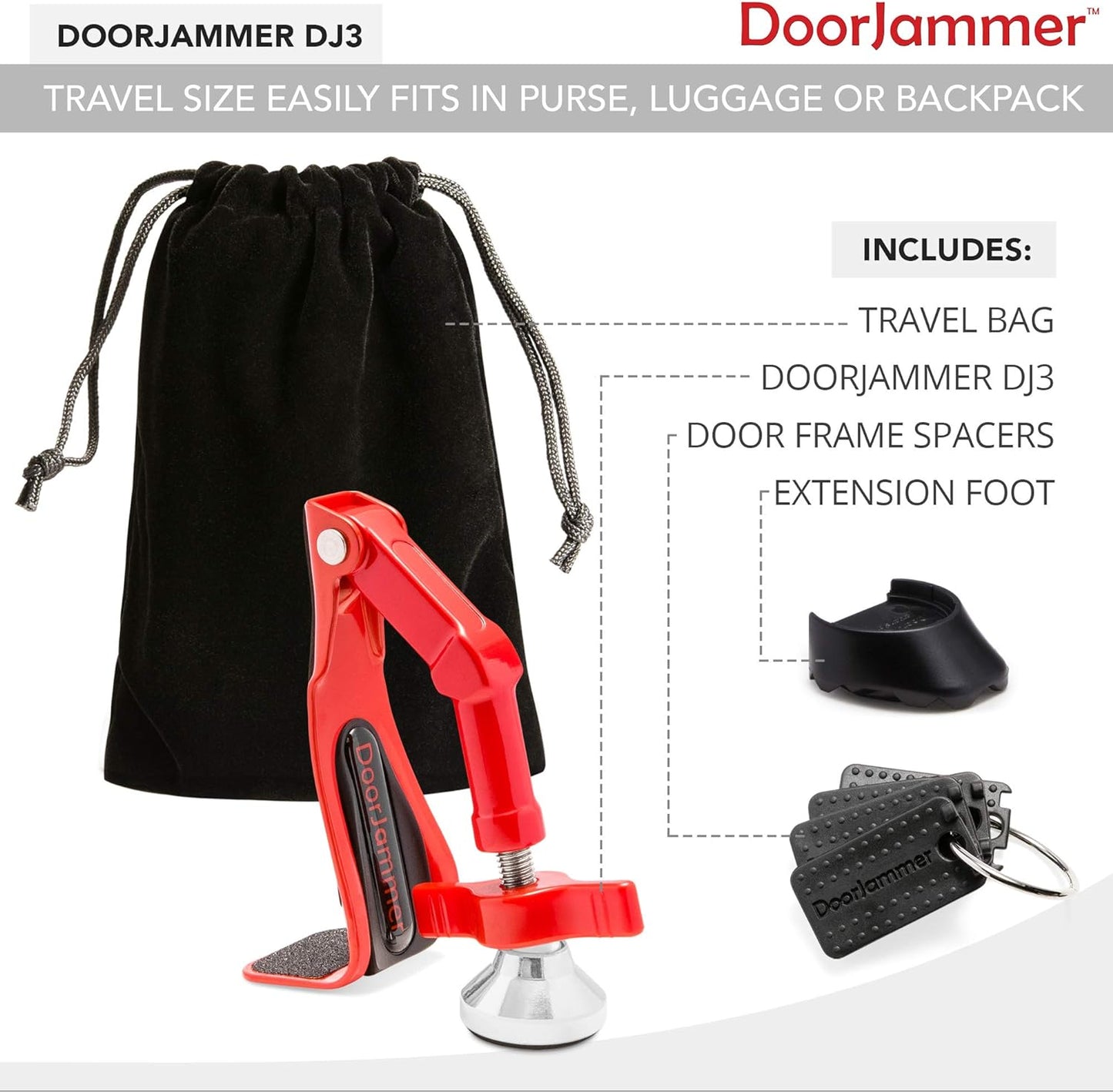 DoorJammer Portable Door Lock: Enhanced Security for Travel, Home, and Privacy