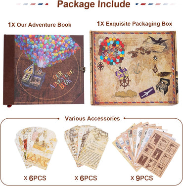 JIMBON Our Adventure Book: Retro Photo Album Scrapbook for Couple Memories