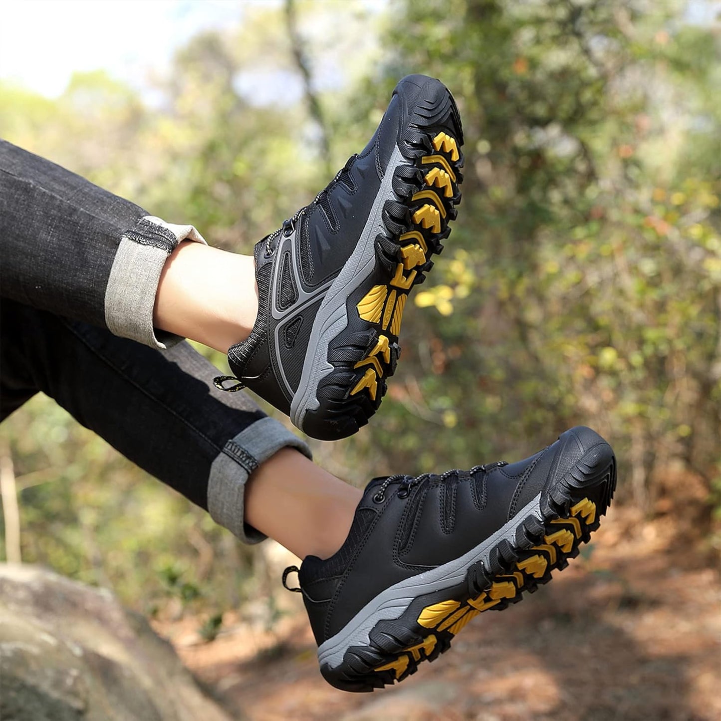 ASTERO Men's Waterproof Hiking Shoes with Anti‑Slip Rubber Sole