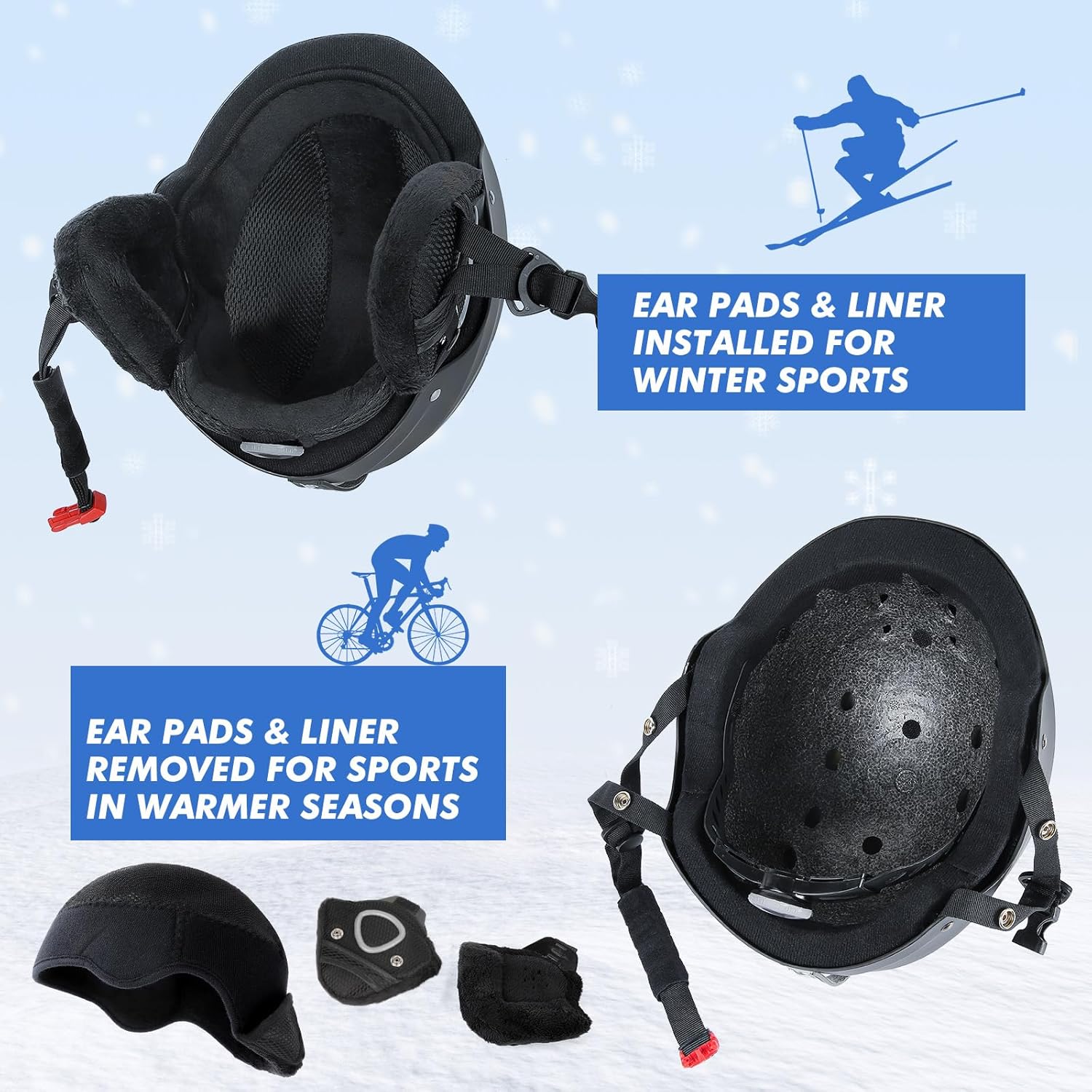 KUYOY Unisex Medium Ski Helmet with Goggle Compatibility