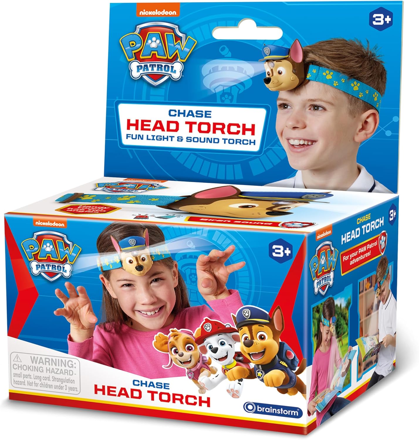 Paw Patrol Chase Kids Headlamp with Light and Siren