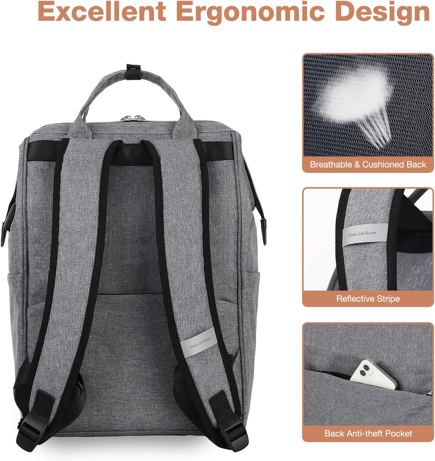 Lekesky 15.6 Inch Laptop Backpack