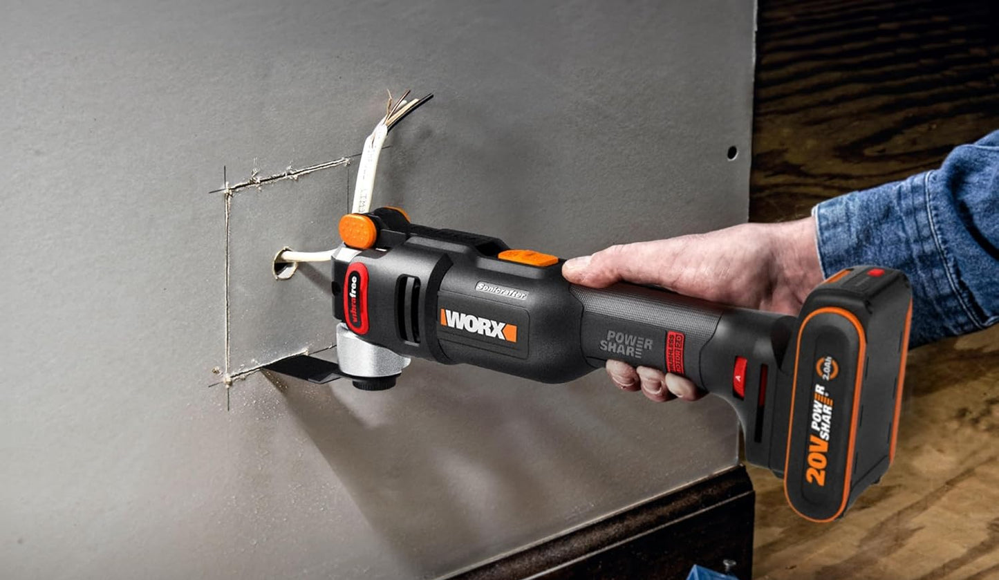 WORX Nitro 20V Cordless Sonicrafter: Brushless Multi-Tool for Cutting, Sawing, Grinding