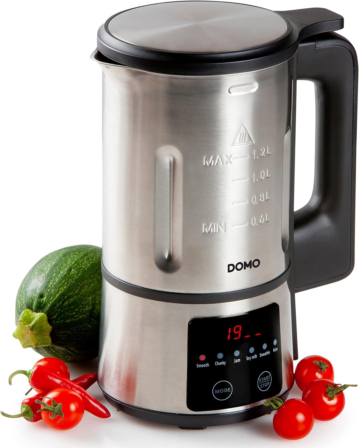 DOMO DO727BL 1.2L Stainless Steel Soup Maker with 6 Programs