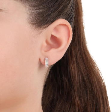 Sparkling Princess Lillifee Sterling Silver Hoop Earrings with Zirconia for Girls