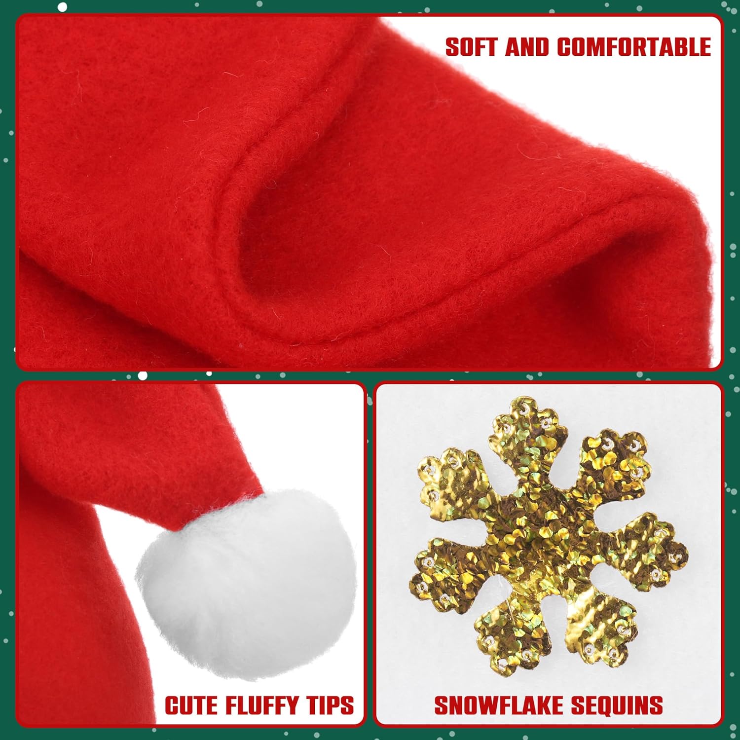 Festive Vlies Christmas Hat Set for Adults Kids Babies