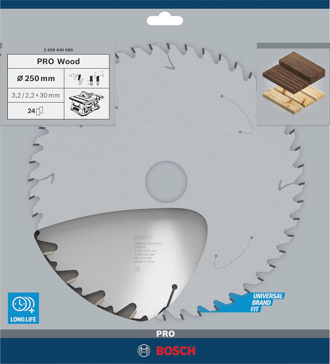 Bosch PRO Wood Circular Saw Blade: Precision Cutting for Softwood & Hardwood