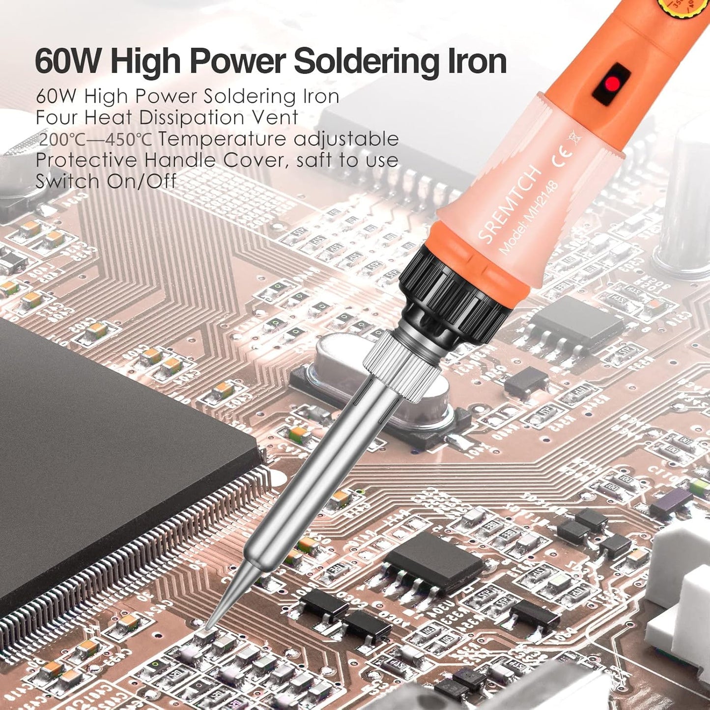 SREMTCH Upgraded Soldering Iron Kit with ON/OFF Switch & Adjustable Temperature