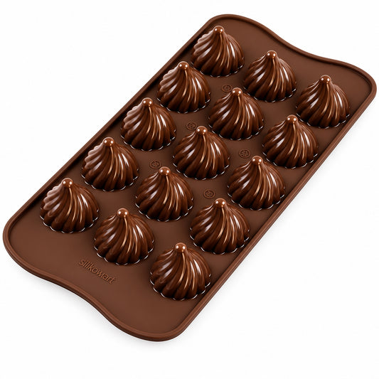 Silikomart SCG28 3D Flame Chocolate MoSiliconeuld, 15‑Cavity Non‑Stick