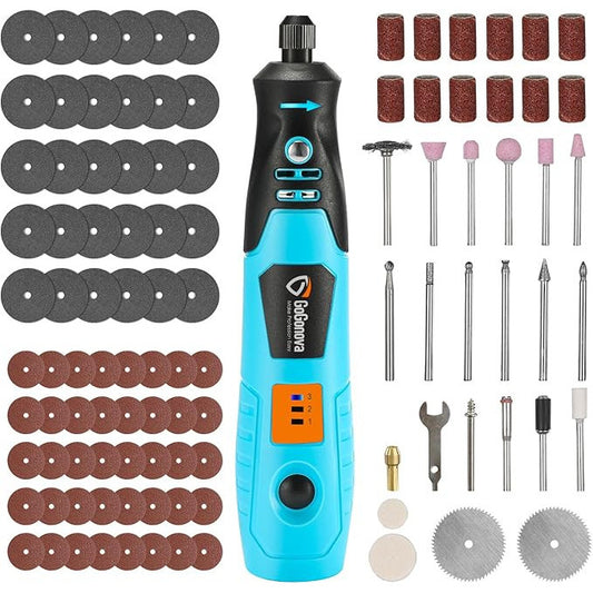 GoGonova 4V Cordless Rechargeable Rotary Tool Kit with 3-Speeds and 43 Accessories