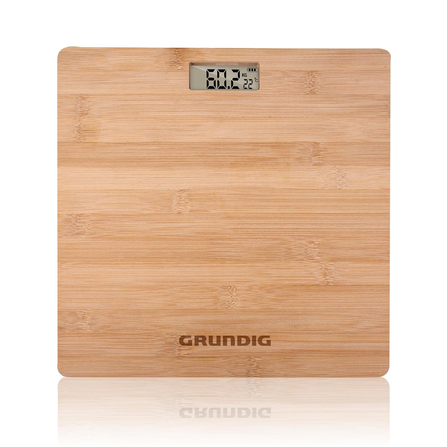 Grundig Bamboo Digital Personal Scale – 180kg Capacity, Multi‑Unit, Non‑Slip
