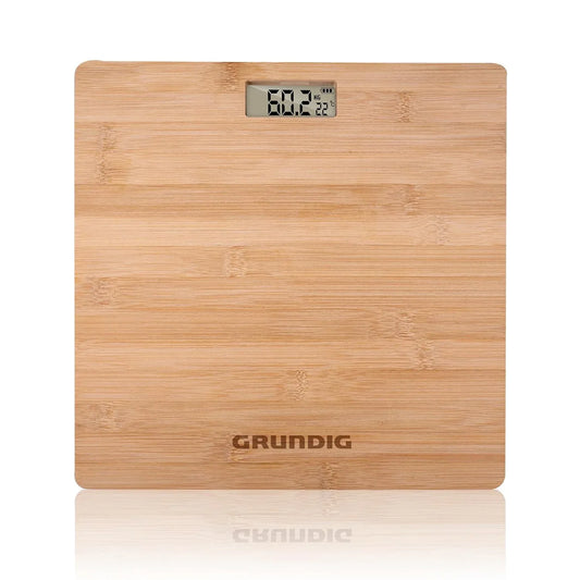 Grundig Bamboo Digital Personal Scale – 180kg Capacity, Multi‑Unit, Non‑Slip - Gomix Brands Outlet