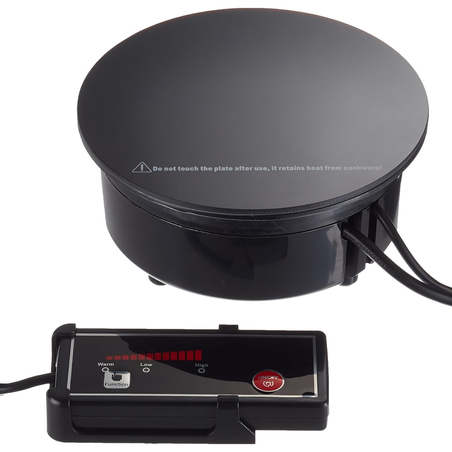 Lacor 700W Round Induction Plate – Compact Black Cooktop for Camping