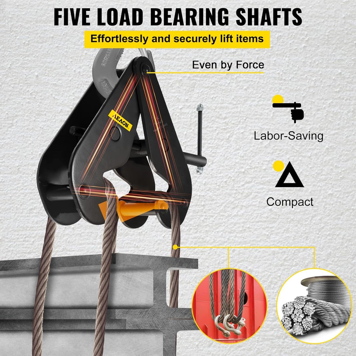 VEVOR 1 Ton Capacity I Beam Clamp For Rigging Heavy Duty Steel Lifting