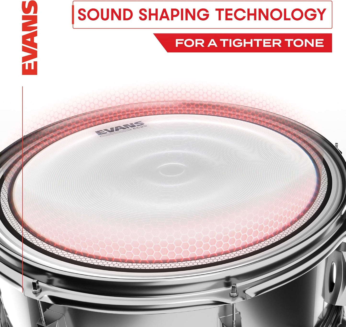 Evans EC2 Clear Drum Head Pack Enhanced Sustain, Tuning Performance