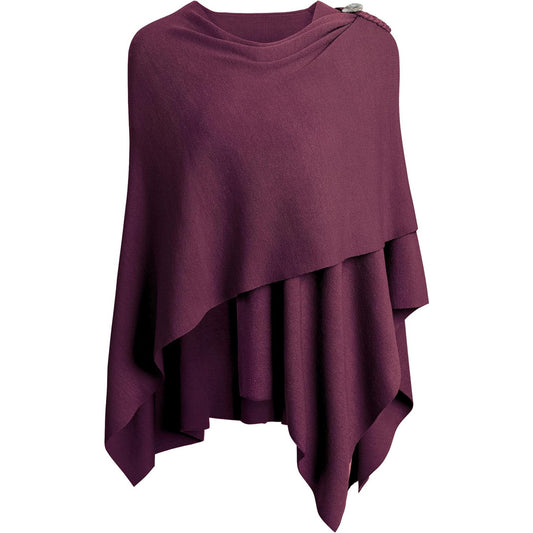 PULI Women's Large Cross Front Poncho Sweater Wrap Topper