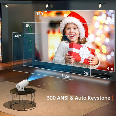 HY300 Android Mini Projector with WiFi, Bluetooth, 180° Flip, 4K/1080P Support
