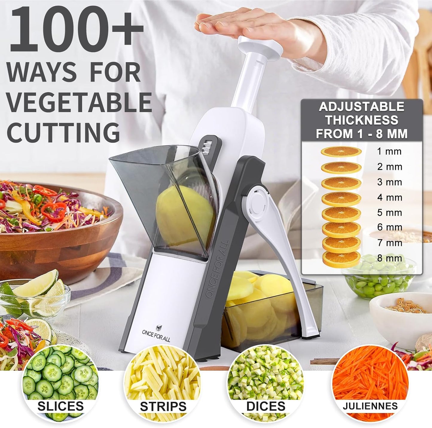 All-in-One Adjustable Mandoline Slicer - Effortless Kitchen Prep