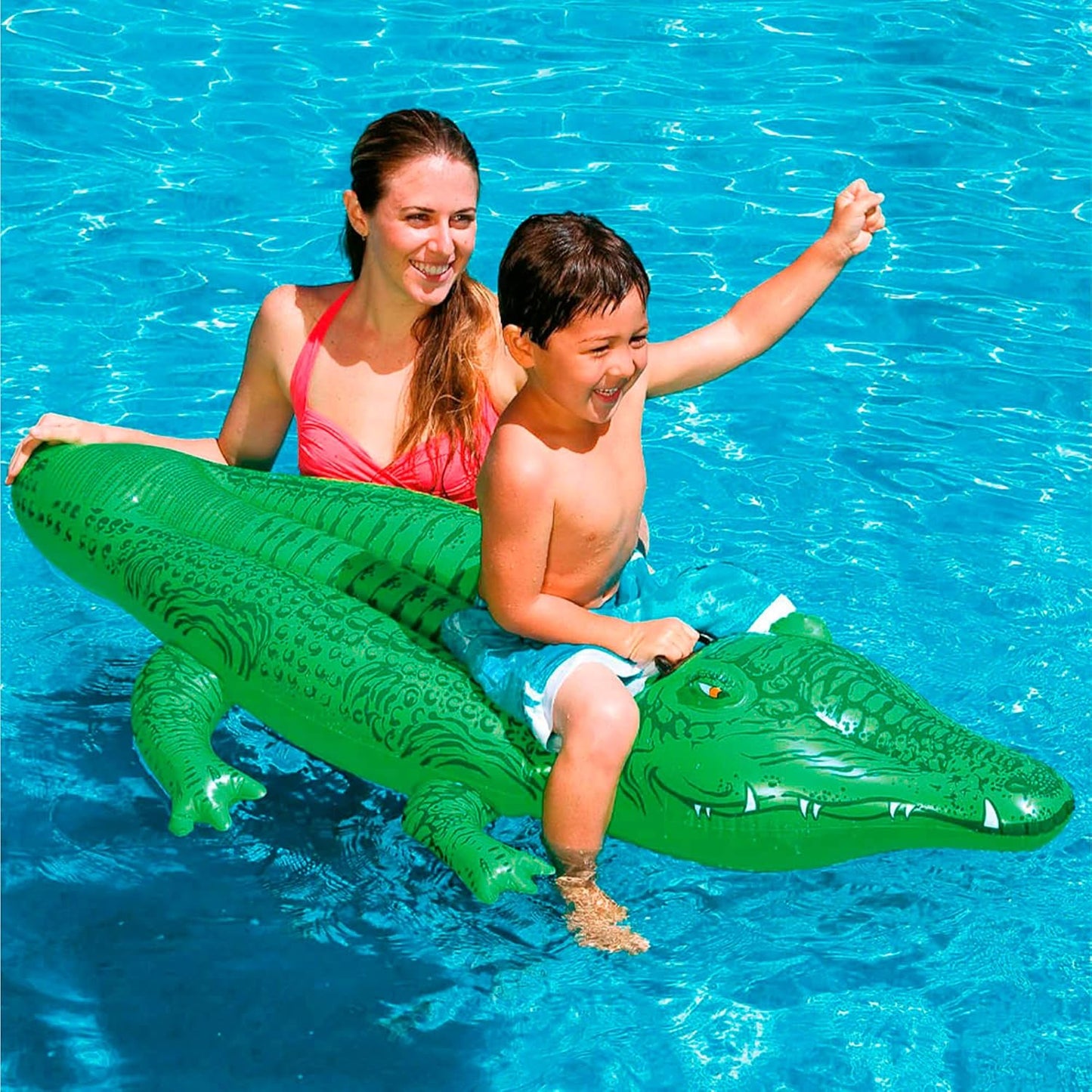 Intex Giant Green Inflatable Crocodile Pool Float – 66" x 34"