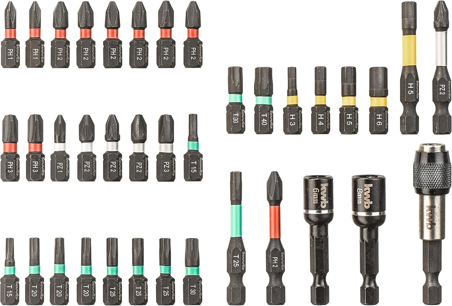 KWB 37-Piece Impact Wrench Bit Set with Shock-Resistant Sockets
