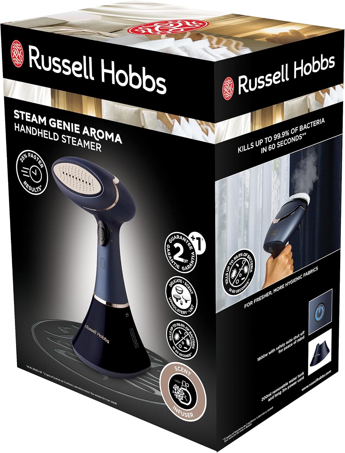 Russell Hobbs Multi‑Steam Genie Pro Aroma 1800W Vertical Steamer